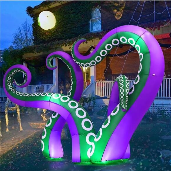 7.2 FT Halloween Inflatables Octopus Outdoor Decorations Blow Up Yard - Picture 3 of 7